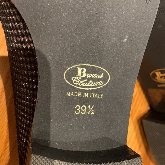 Browns couture sparkly suede shoes with bow - Picture 5 of 8